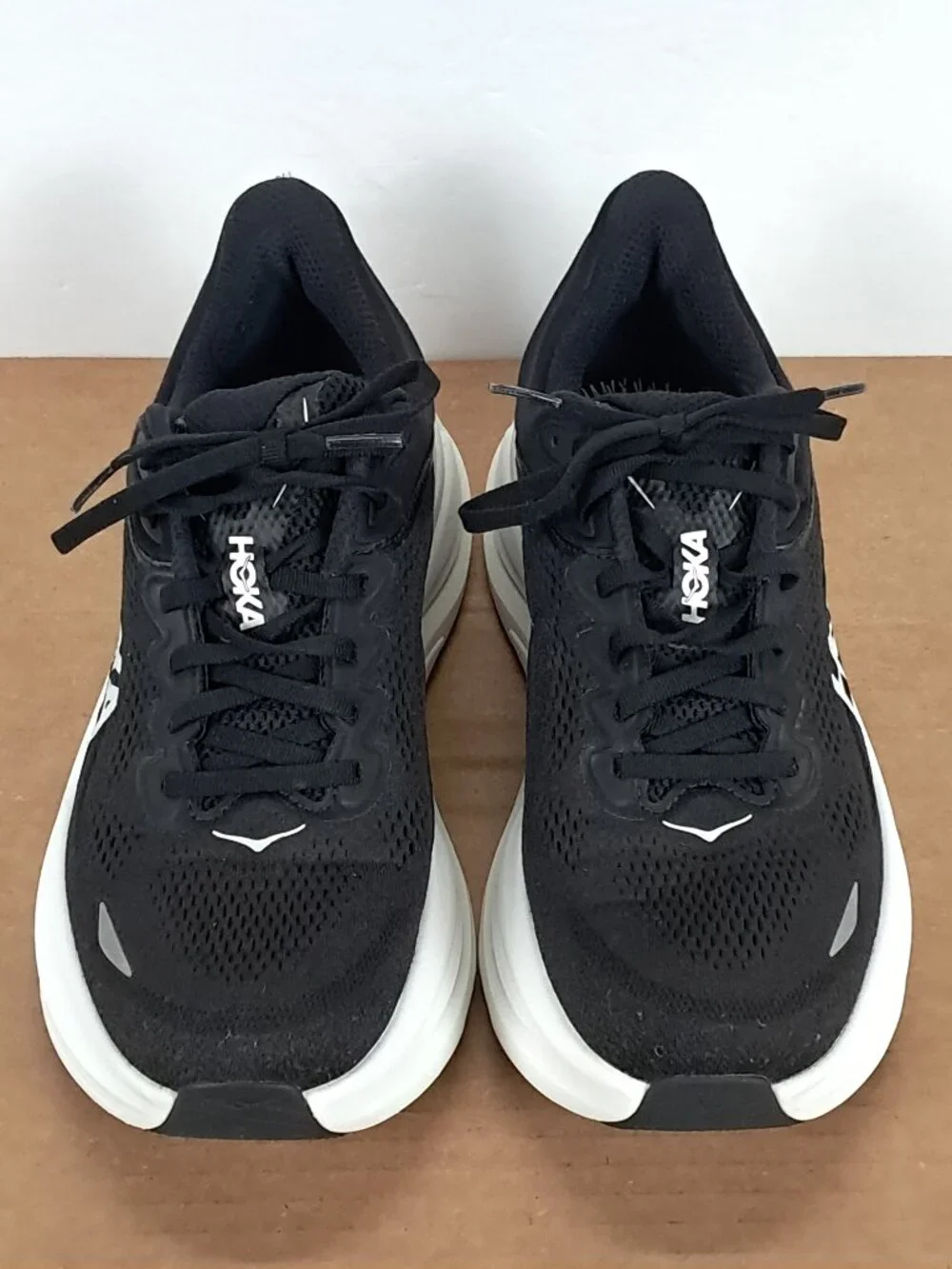 Hoka Bondi 9 Shoes Men 8.5 D Black White Athletic Running Sneakers 1162011 BWHT